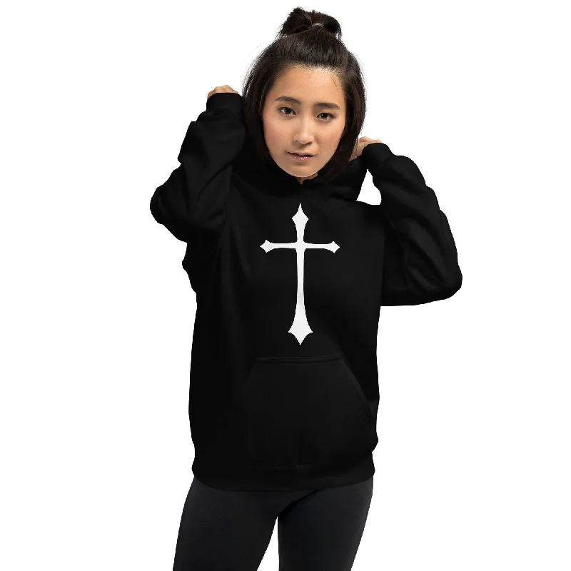 White Gothic Medeival Holy Cross Unisex Hoodie Sweatshirt Hoodie with Earth Tones Natural Calm White Gothic Medeival Holy Cross Unisex Hoodie Sweatshirt Hoodie with Earth Tones Natural Calm