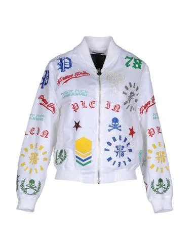 Philipp Plein Women Jacket White XS INT Zippered Jacket Buttoned Jacket Snapped Jacket