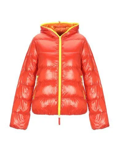 Duvetica Women Down jacket Orange 16 UK Satin Jacket Silk Jacket Chiffon Jacket