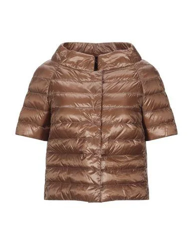 Herno Women Down jacket Brown 10 UK Hooded Jacket Caped Jacket Shawl Collar Jacket