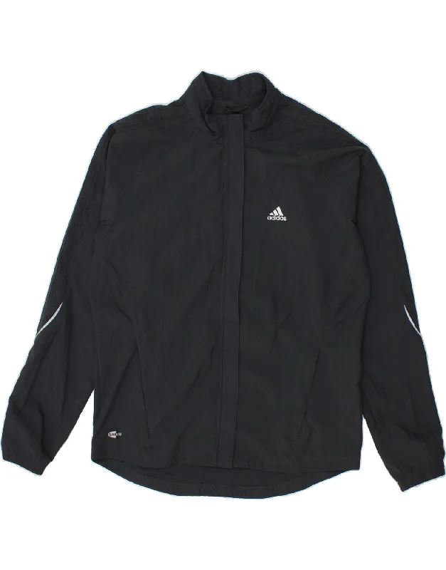 ADIDAS Womens Clima Proof Tracksuit Top Jacket UK 14 Large  Grey Polyester Knit Jacket Woven Jacket Fleece Jacket