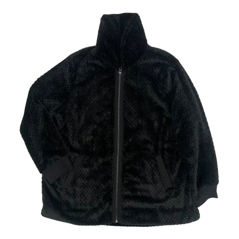 Jacket Faux Fur & Sherpa By Ideology In Black, Size:1X Knit Jacket Woven Jacket Fleece Jacket