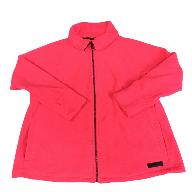 Jacket Fleece By Calvin Klein In Pink, Size: 1x Belted Jacket Elasticated Jacket Padded Jacket