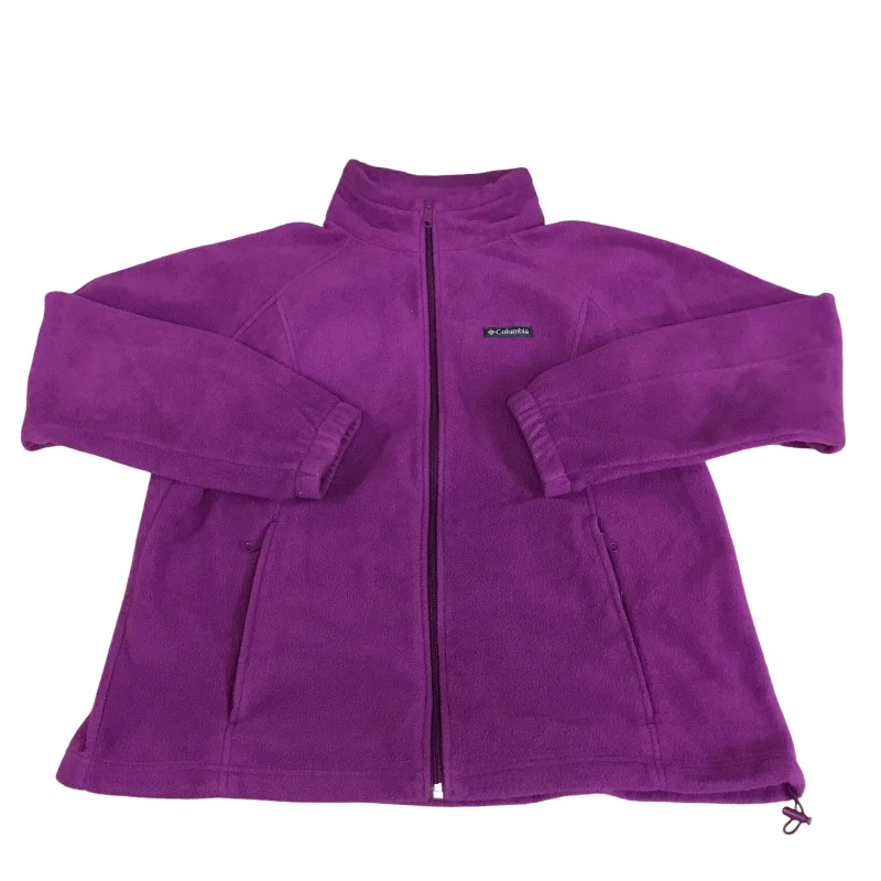 Jacket Fleece By Columbia In Purple, Size: 1x Snapped Jacket Toggled Jacket Drawstring Jacket