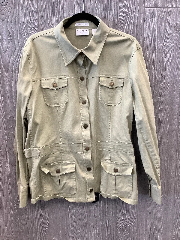 Jacket Other By Villager By Liz Claiborne In Green, Size: 1x Mesh Jacket Canvas Jacket Denim Jacket