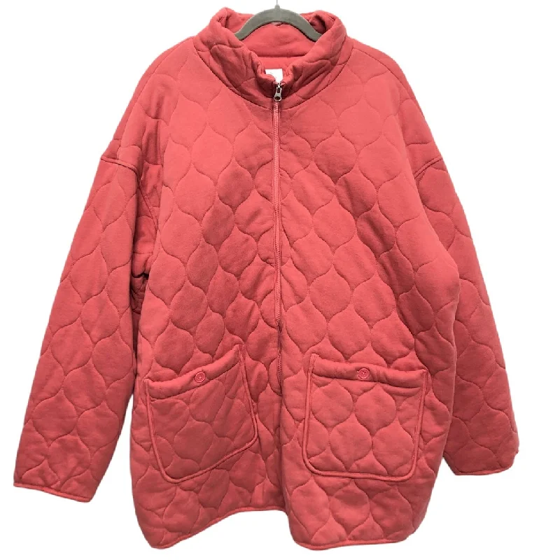 Jacket Puffer & Quilted By Time And Tru In Coral, Size: 1x Satin Fabric Silk Fabric Chiffon Fabric