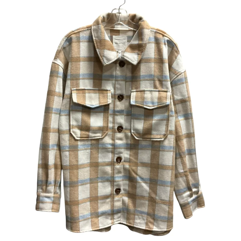 Jacket Shirt By Avec Les Filles In Plaid Pattern, Size: 2x Herringbone Jacket Houndstooth Jacket Plaid Jacket