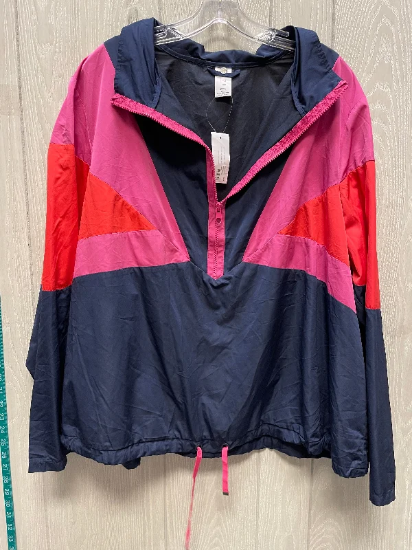 Jacket Windbreaker By Livi Active In Multi-colored, Size: 2x Denim Jacket Leather Jacket Suede Jacket