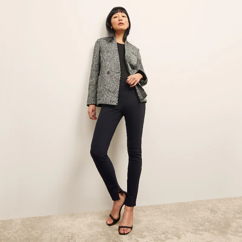 Janette Jacket - Cotton Tweed :: Black/Ivory Front Pockets Side Pockets Patch Pockets