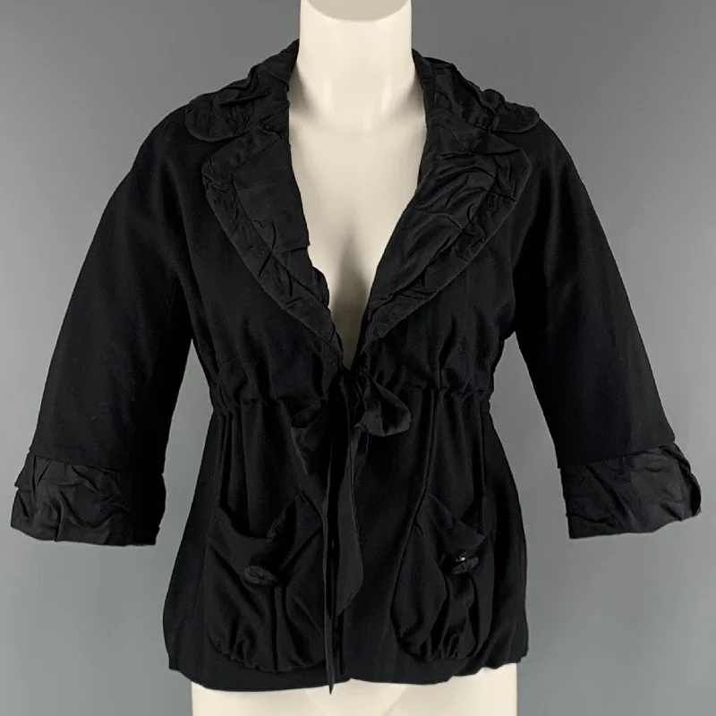 MARC by MARC JACOBS Size 2 Black Viscose Blend Jacket Insulated Jacket Fitted Jacket Loose Jacket