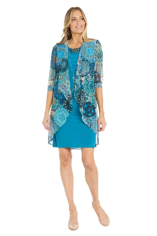 R&M Richards 1307 Short Mother of the Bride Printed Jacket Dress Jacket Blazer Coat