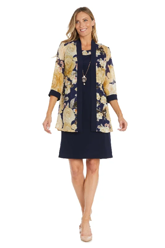 R&M Richards 1409P Short Mother of the Bride Petite Jacket Dress Toggled Jacket Drawstring Jacket Belted Jacket