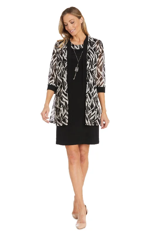 R&M Richards 1466P Short Two Piece Jacket Petite Dress Tailored Jacket Straight Jacket A-Line Jacket