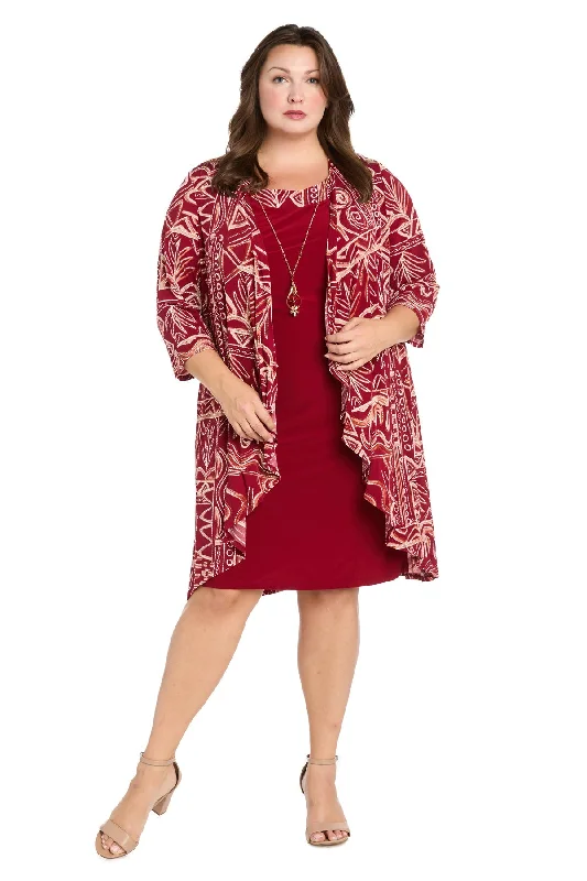 R&M Richards 3187W Short Printed Plus Size Jacket Dress Mesh Jacket Canvas Jacket Denim Jacket