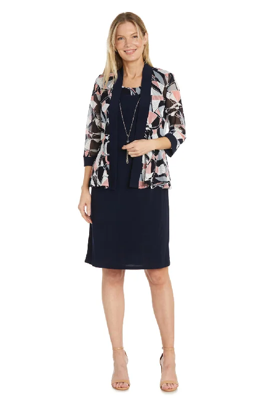 R&M Richards 9903 Print Short Mother of the Bride Jacket Dress Belted Jacket Elasticated Jacket Padded Jacket