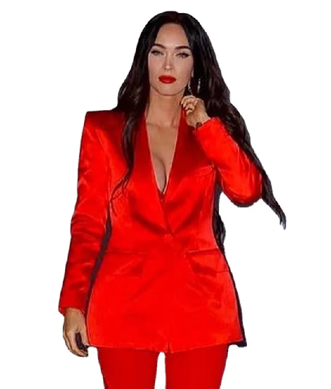 Red Prom Blazer Suits Slim Fit 2 Pieces Women Pants Suit Leisure Loose Ladies Club Party Wedding Outfit (Jacket+Pants) Jacket Blazer Coat