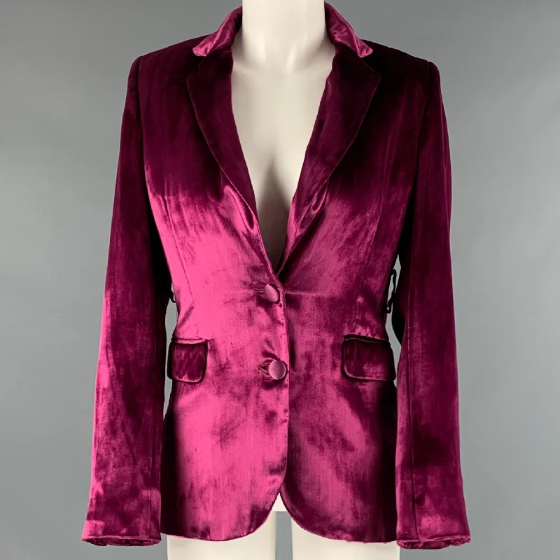 SIES MARJAN Size 2 Magenta Cotton Viscose Jacket Wool Fabric Cashmere Fabric Tweed Fabric