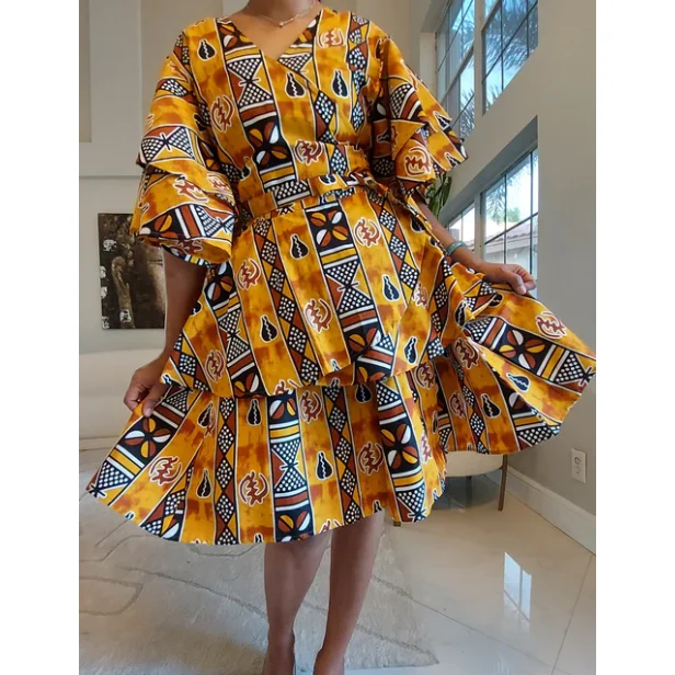 Ankara Style Knee Length Skirt with Sash / Skirt Blouse Set cashmere skirt fine