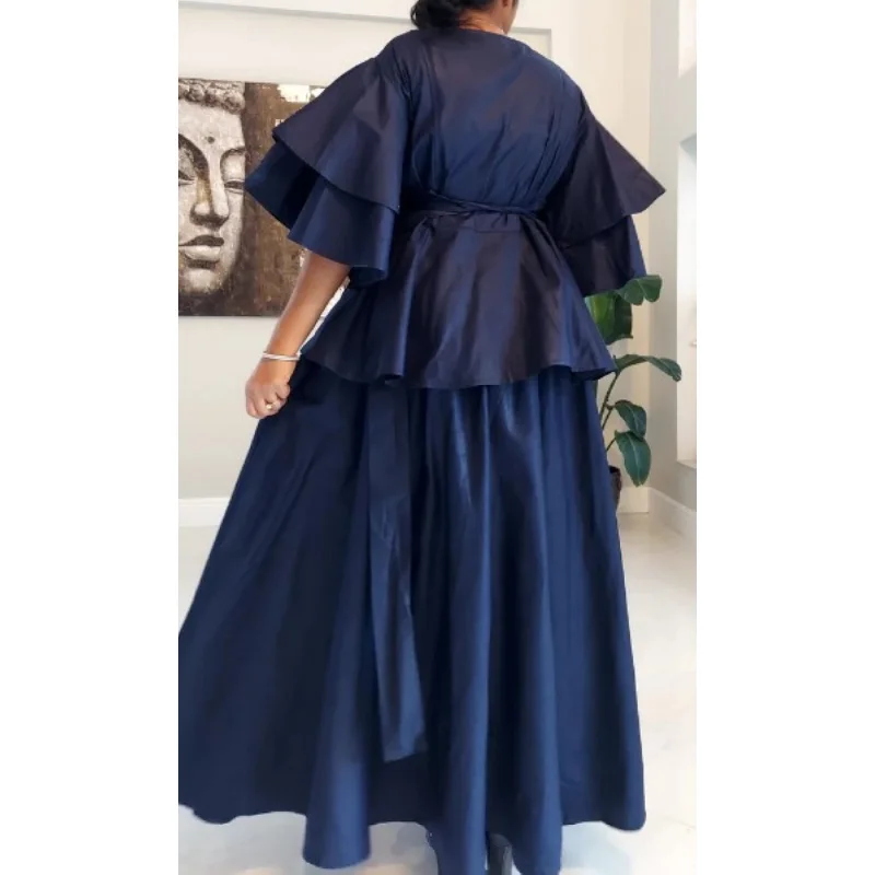 Wrap Blouse Top With Maxi Skirt / One Size Fits up to 3XL vintage skirt charm