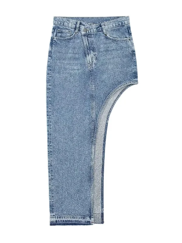 denim maxi skirt seamless skirt comfort