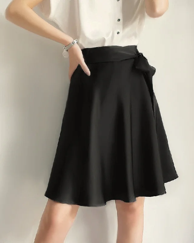 22 Momme Elegant Silk Short Skirt leather skirt sleek