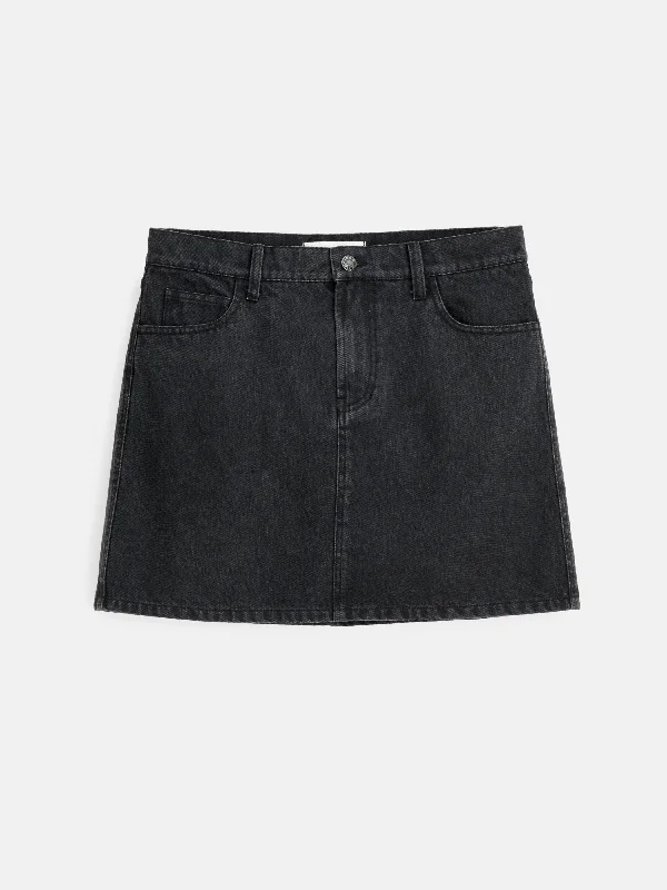 Andie Mini Skirt In Black Denim denim skirt trendy