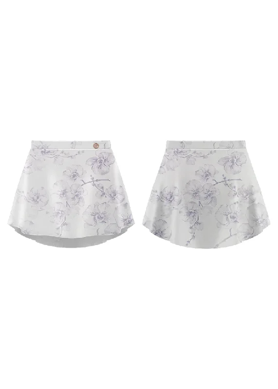 ON SALE Danse de Paris Patterned Pull-On Skirt (Orchid) leather skirt modern