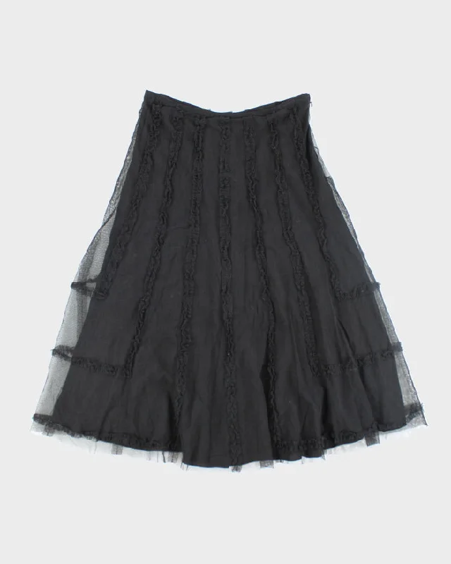 DKNY Silk Ruffle Skirt - S asymmetrical skirt cut