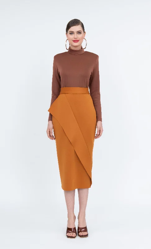 Ellie Skirt in Rust Brown cotton skirt soft