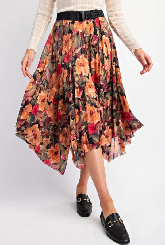 Floral Ballerina Skirt silk skirt elegant