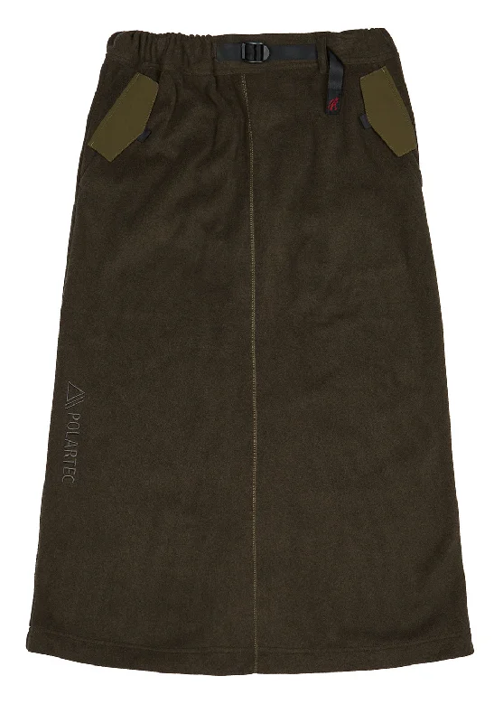 Gramicci Women's Polartec Maxi Combination Skirt - Olive high slit skirt