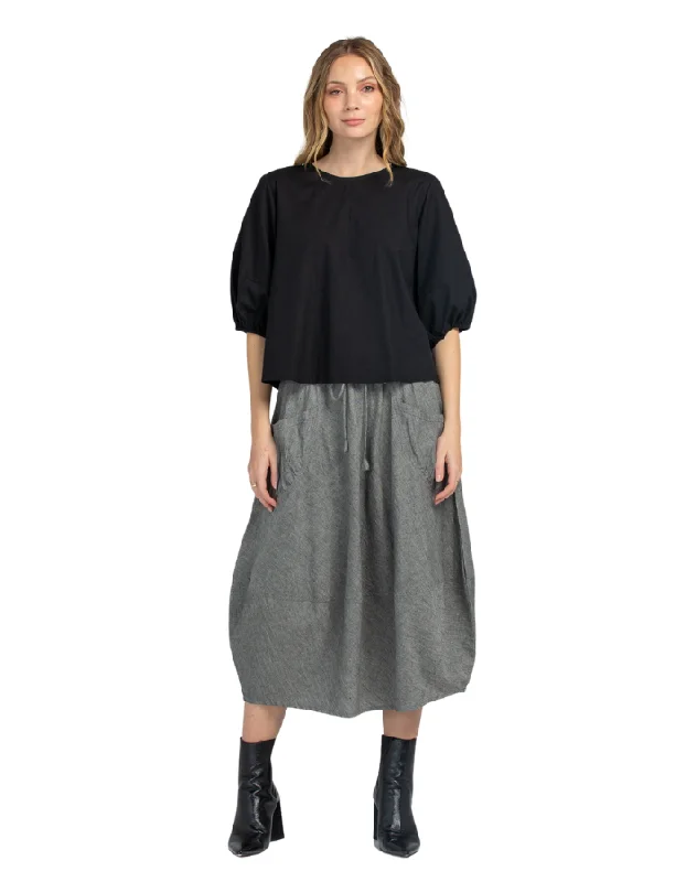 Guru Skirt Winter Black Chambray spandex blend skirt