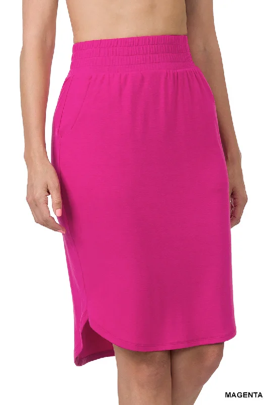 Hattie Skirt in Magenta- Misses and Plus (S-3X) leather skirt bold