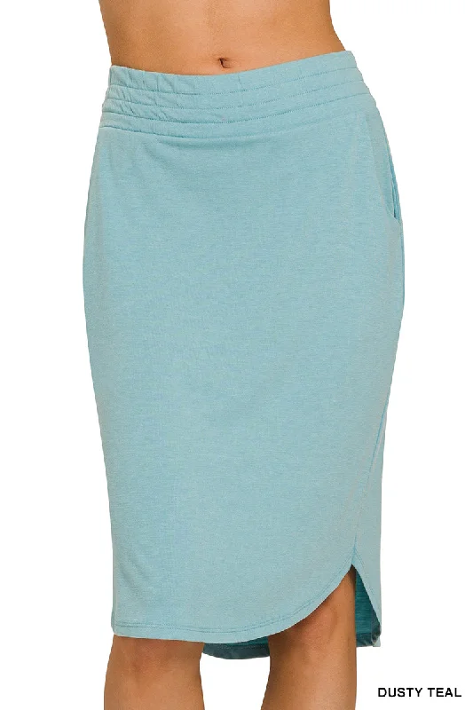 Hattie Skirt in Dusty Teal- Misses (S-XL) lace skirt intricate