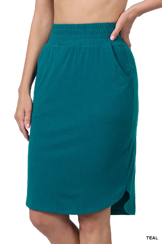 Hattie Skirt in Teal- Misses and Plus (S-3X) summer skirt style