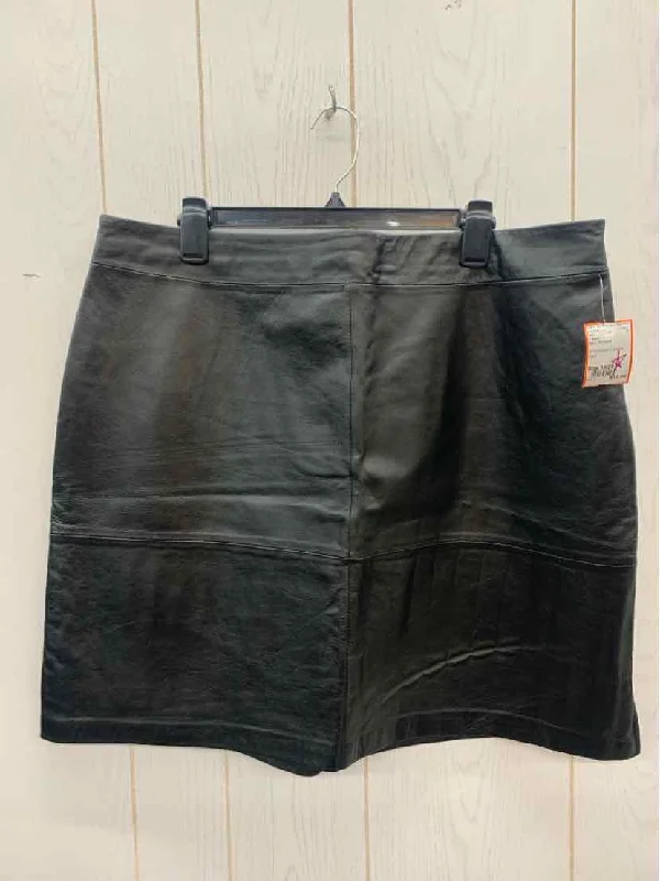 J Smith Black Womens Size 18/20 Skirt leather skirt sleek