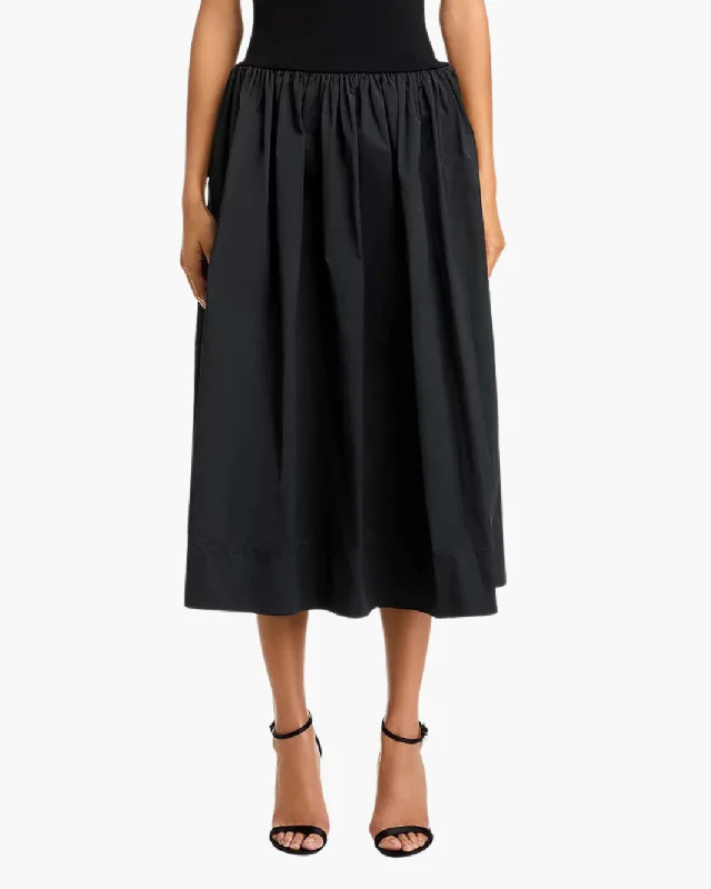 JACKIE SKIRT IN BLACK midi skirt versatile