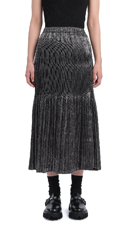 Metallic Skirt denim skirt fashionable