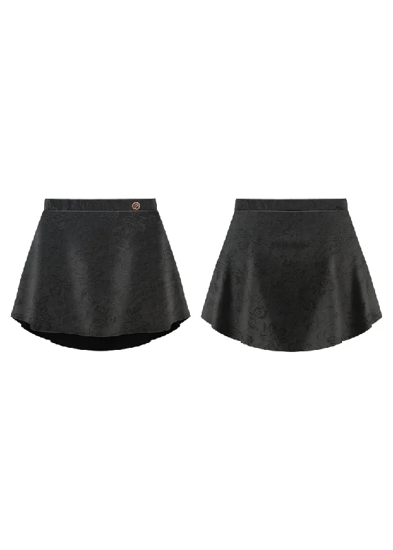 ON SALE Mirabelle Pull-On Skirt (Ebony Lace) wool skirt sturdy