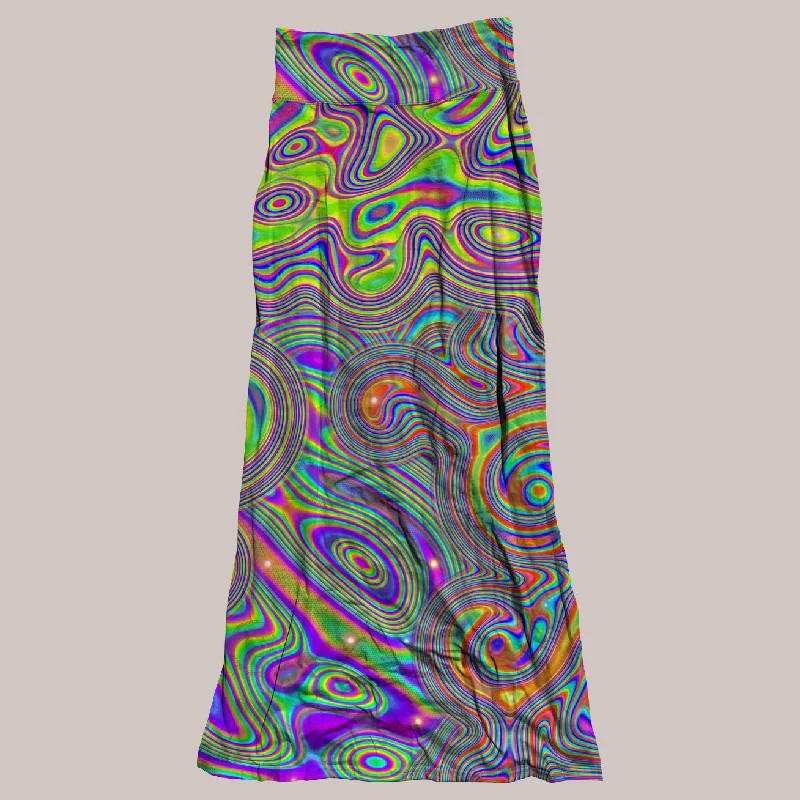 Psychedelic Skirt (UV/RGB, Eco-Friendly, Womens) | LIQUISYRGIC leather skirt modern