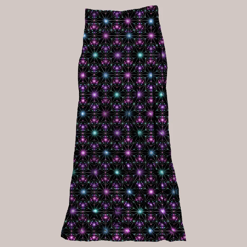 Psychedelic Skirt (UV/RGB, Eco-Friendly, Womens) | STAR MAP maxi skirt elegant