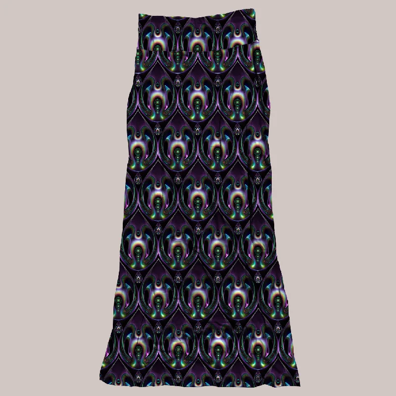 Psychedelic Skirt (UV/RGB, Eco-Friendly, Womens) | EMERGENCE wool skirt warm