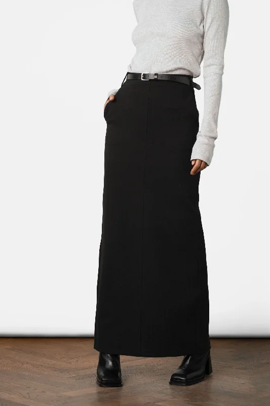 Tilde Maxi Skirt Black velvet skirt luxury