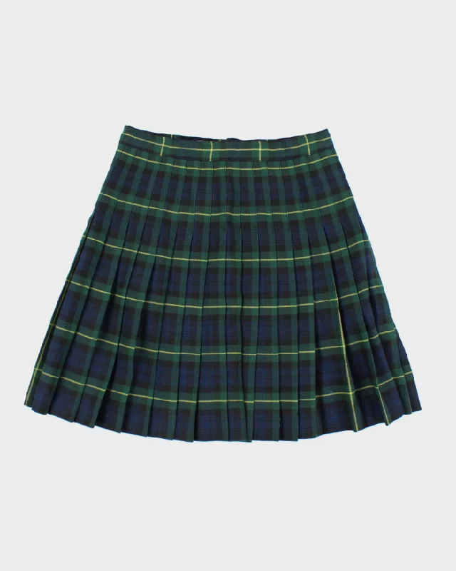 Vintage Cambridge Uniforms Checked Pleated Skirt - S linen skirt natural