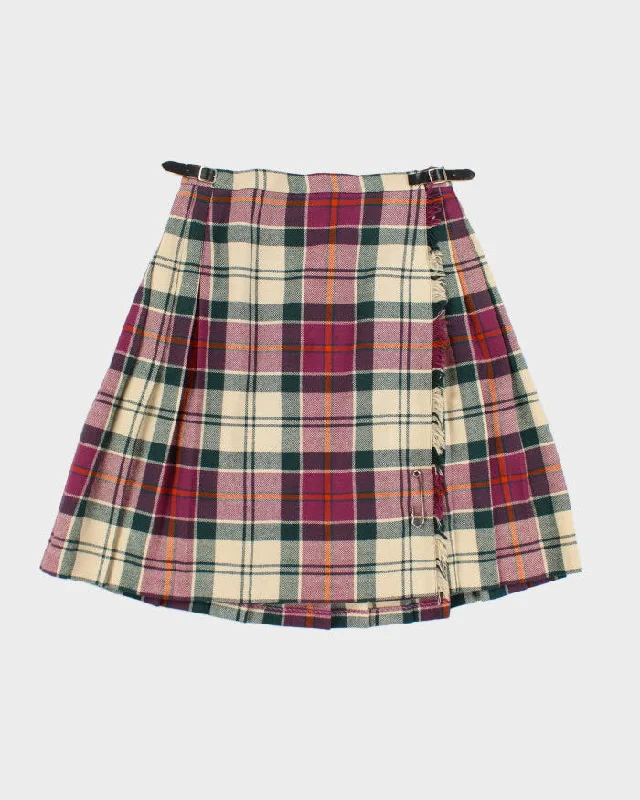 Vintage Clan Laird Wool Checked Skirt - S cashmere skirt rich