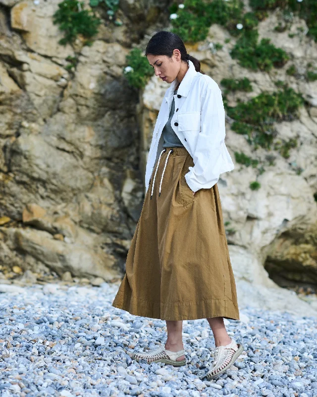 G.o.D Meadow Skirt Cotton Linen Tan floral skirt print