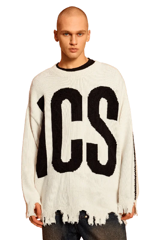 Bottom Damaged Sweater Neon Metallic Matte