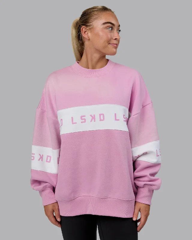 Disc Oversized Sweater - Bubblegum-Light Bubblegum Spandex Blend Rayon Blend Denim Blend Disc Oversized Sweater - Bubblegum-Light Bubblegum Spandex Blend Rayon Blend Denim Blend
