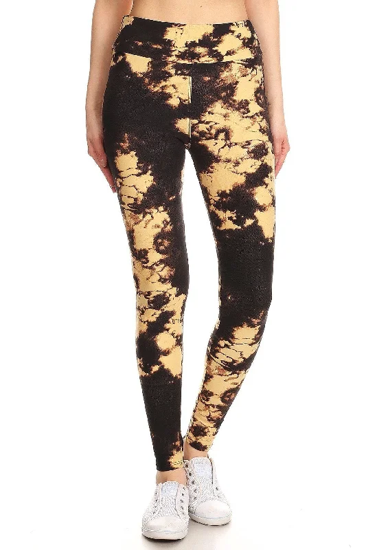 FZ Women's Tie Dye Print Slim Fitting High Waist Leggings Cozy Workout Performance Leggings FZ Women's Tie Dye Print Slim Fitting High Waist Leggings Cozy Workout Performance Leggings