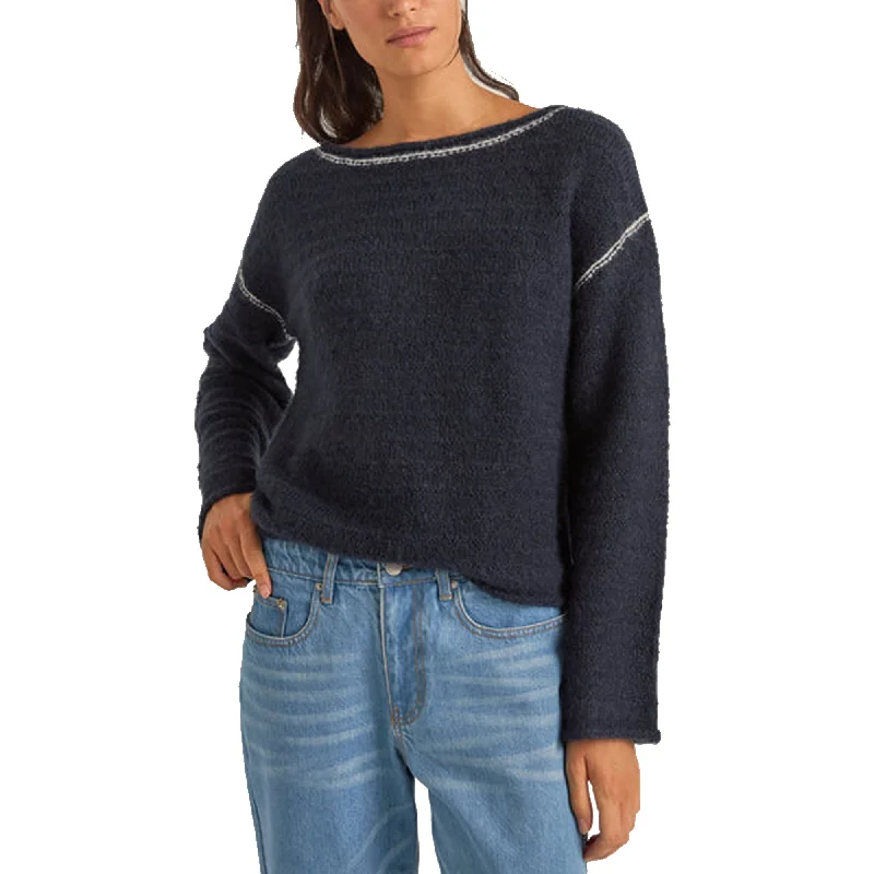 Rhythm Baklava Knit Women's L/S Sweater - Navy Wool Sweater Cotton Sweater Cashmere Sweater Rhythm Baklava Knit Women's L/S Sweater - Navy Wool Sweater Cotton Sweater Cashmere Sweater